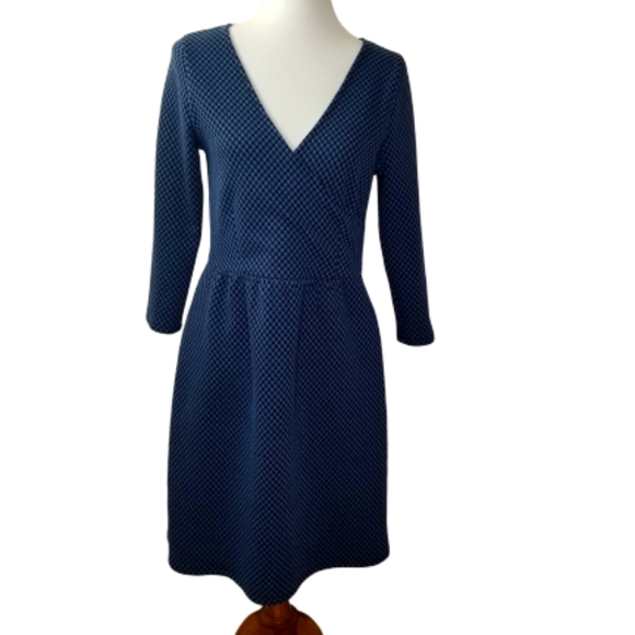 HD IN PARIS Blue Dot Faux Wrap Dress - Picture 2 of 8